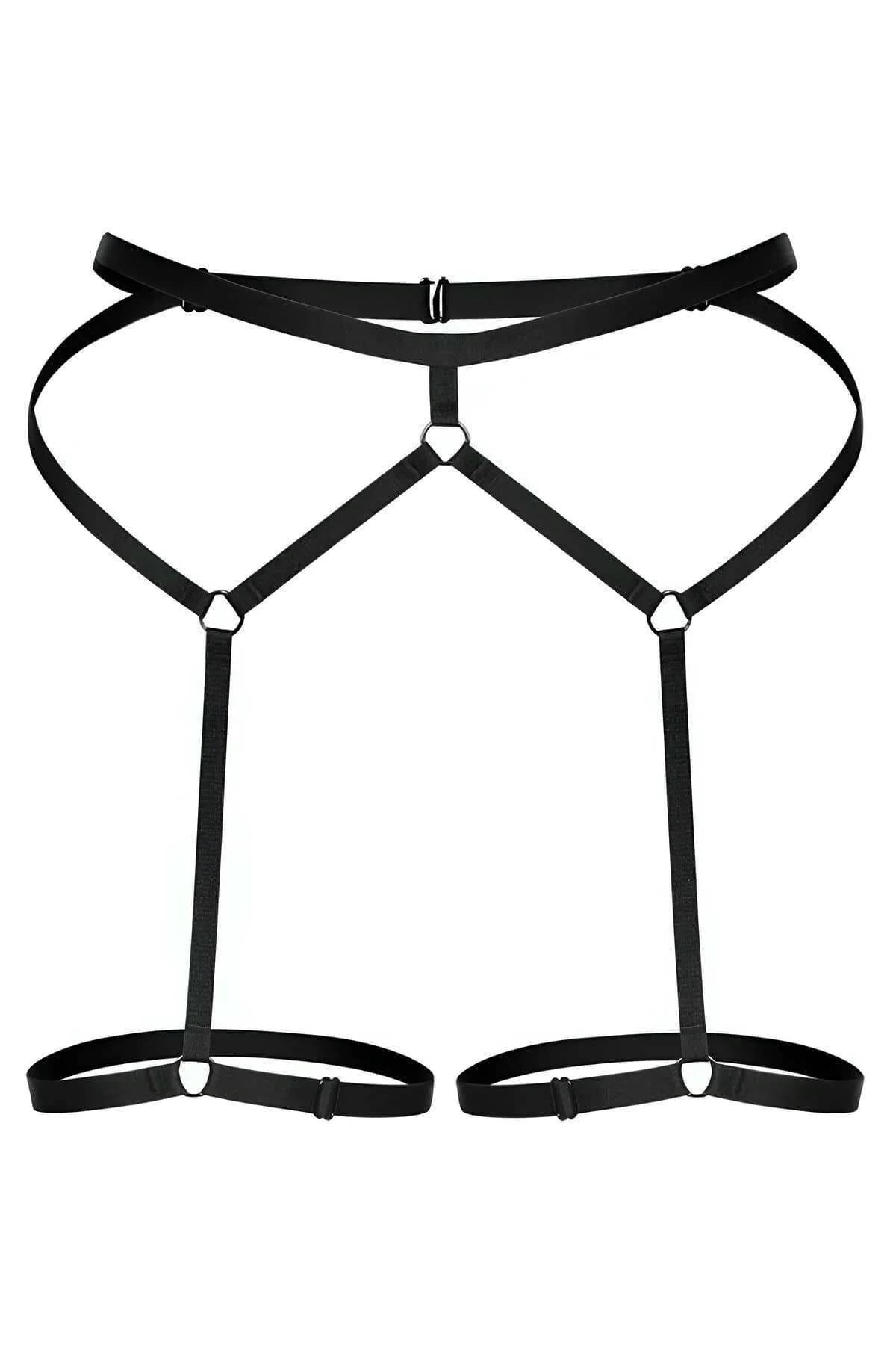 Strappy Body Harness with Choker & Garters