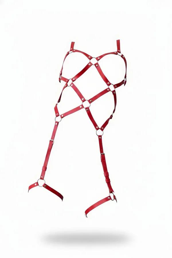 Full Body Cage Harness with Adjustable Leg Garters