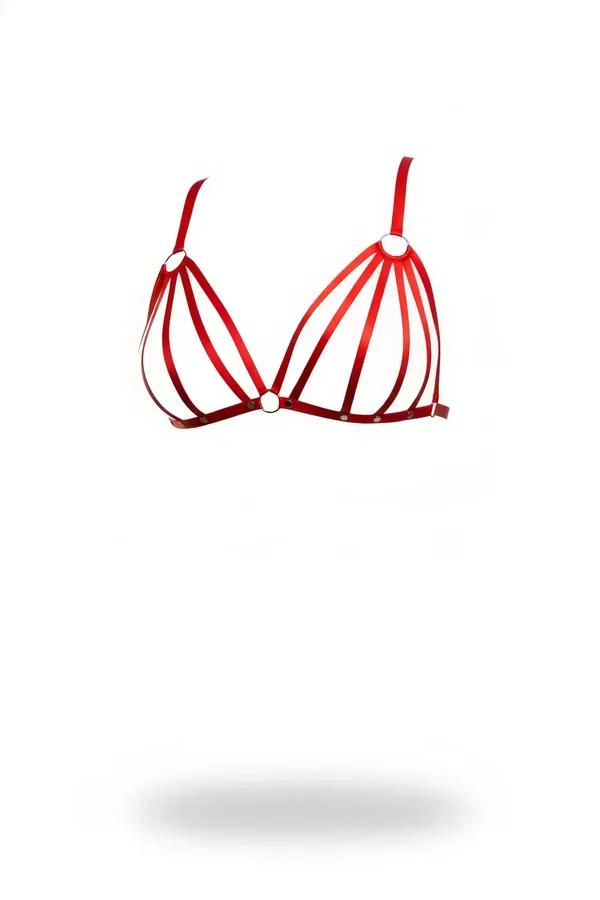 Caged Harness Bra with O-Ring Details
