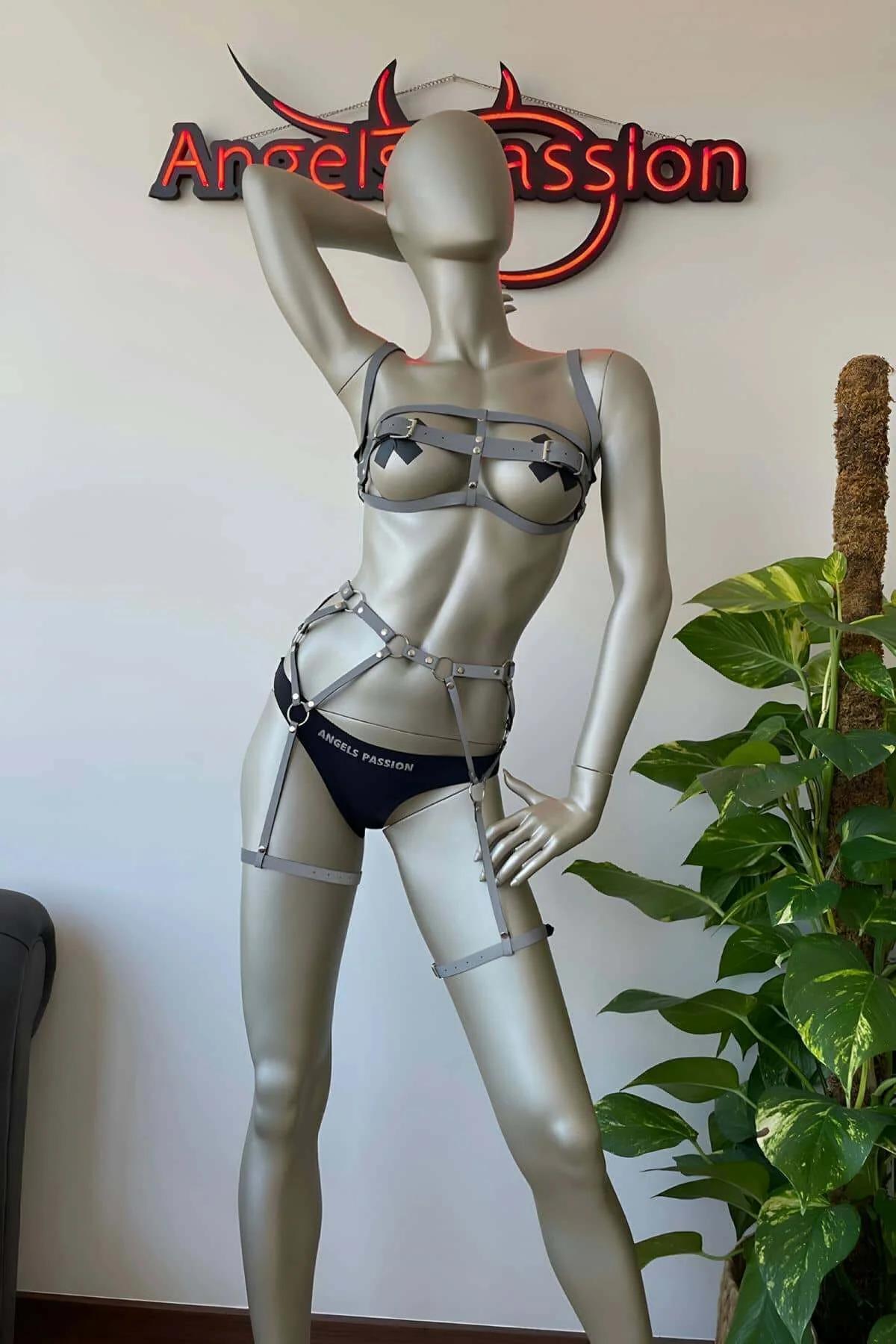 Reflective Body Harness Set with Garter Straps