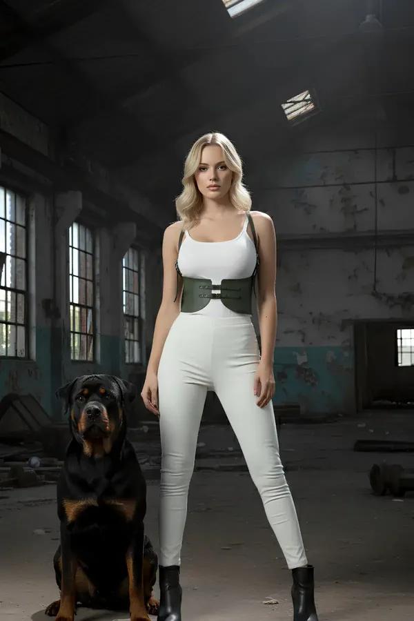 Underbust Harness Waist Cincher with Shoulder Straps