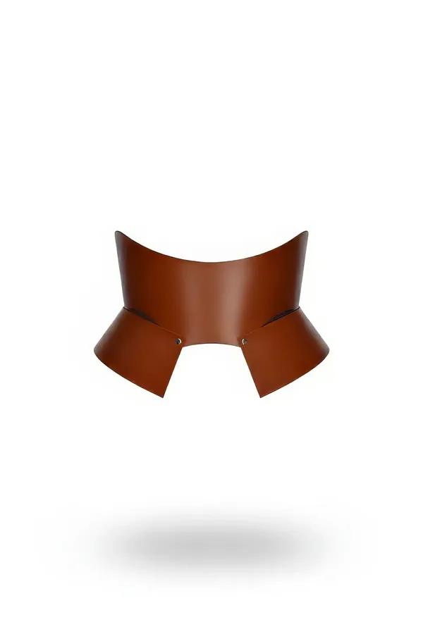 Structured Faux Leather Waist Cinch Harness with Flared Panels