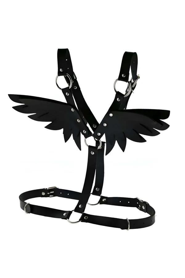 Black Angel Wing Body Harness with O-Ring