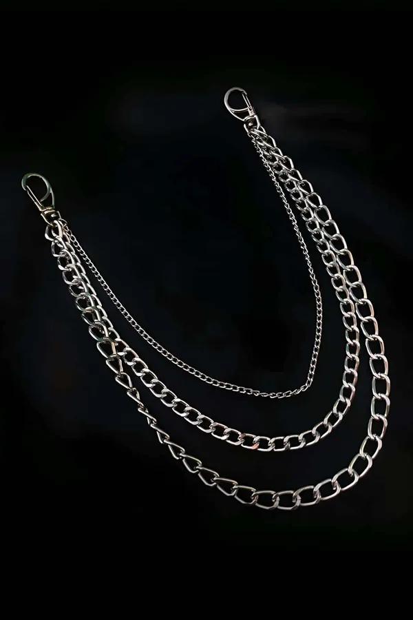 Layered Chain Necklace Set with Mixed Links