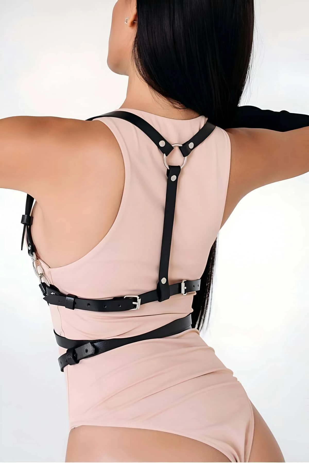 Adjustable Faux Leather Chest Harness
