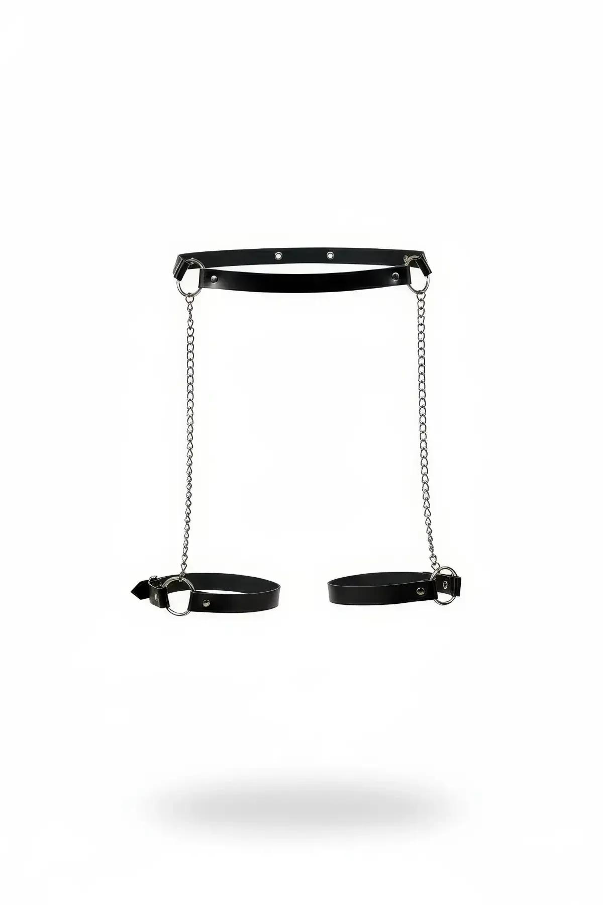 Double Chain Thigh Harness with Adjustable Leg Garters