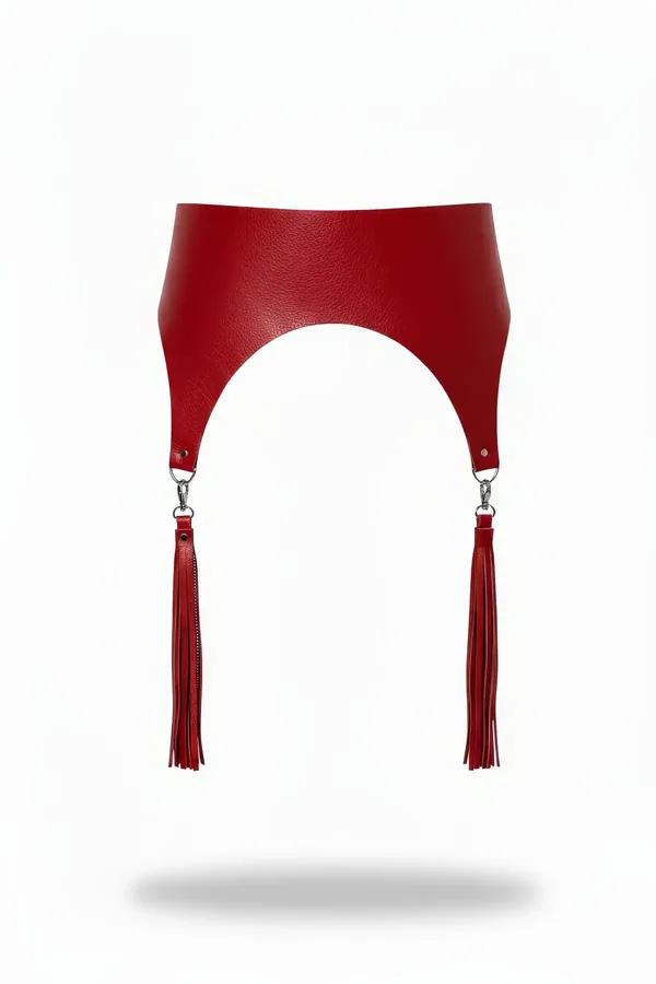 Wide Waist Harness with Detachable Faux Leather Tassels