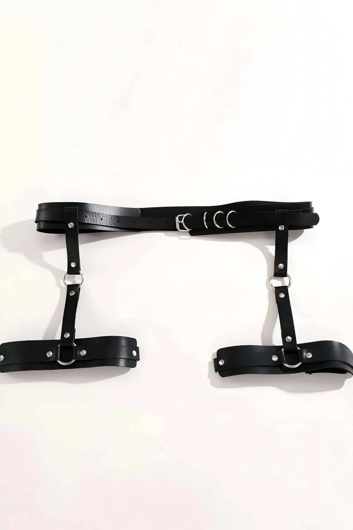 Adjustable Faux Leather Garter Harness Belt