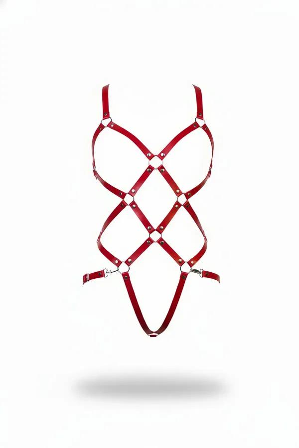 Strappy Cage Body Harness with O-Ring Accents