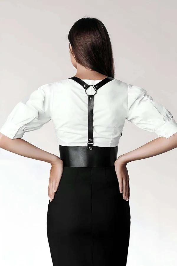 Lace-Up Waist Corset Harness with Adjustable Shoulder Straps
