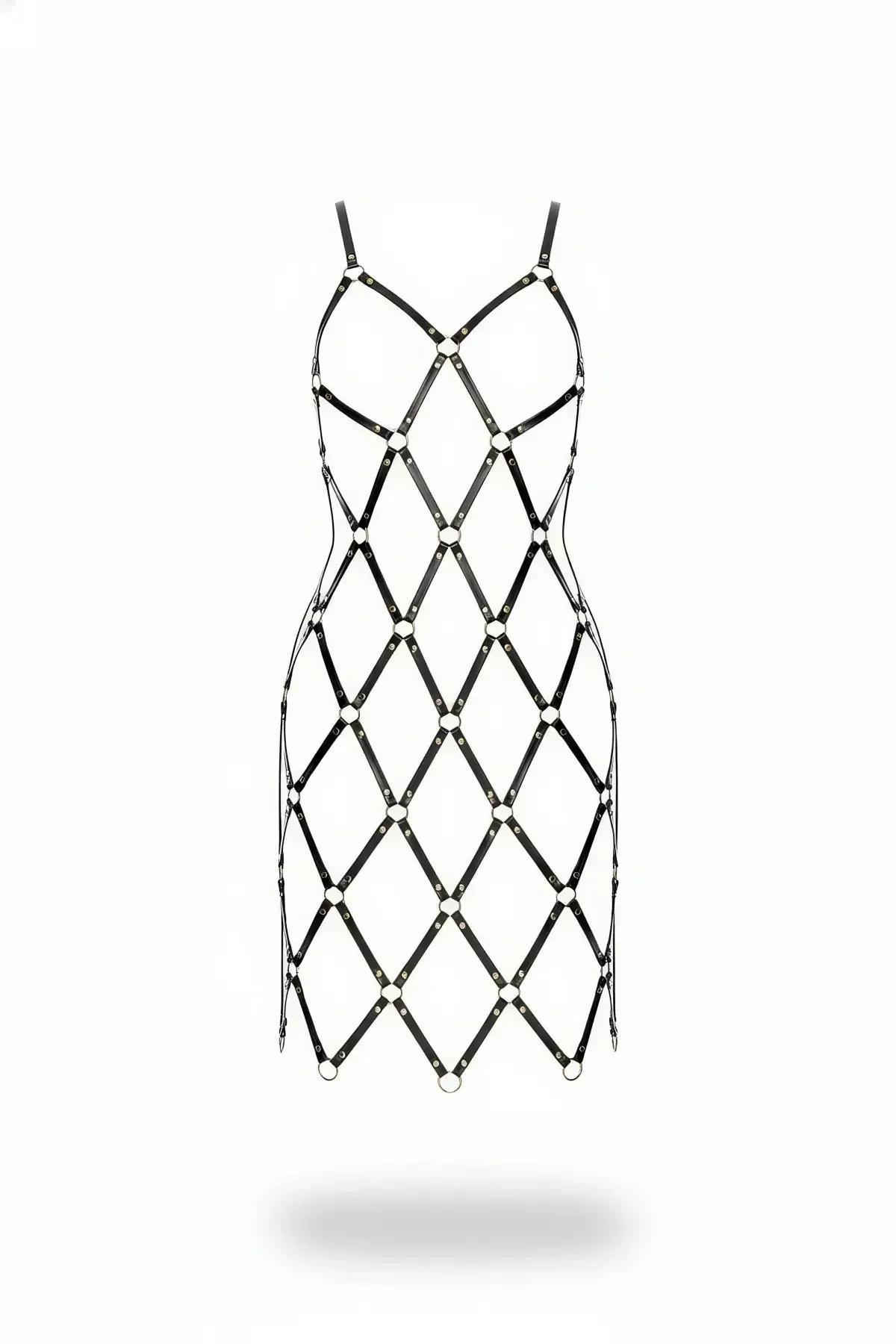 Diamond Mesh Body Harness Dress