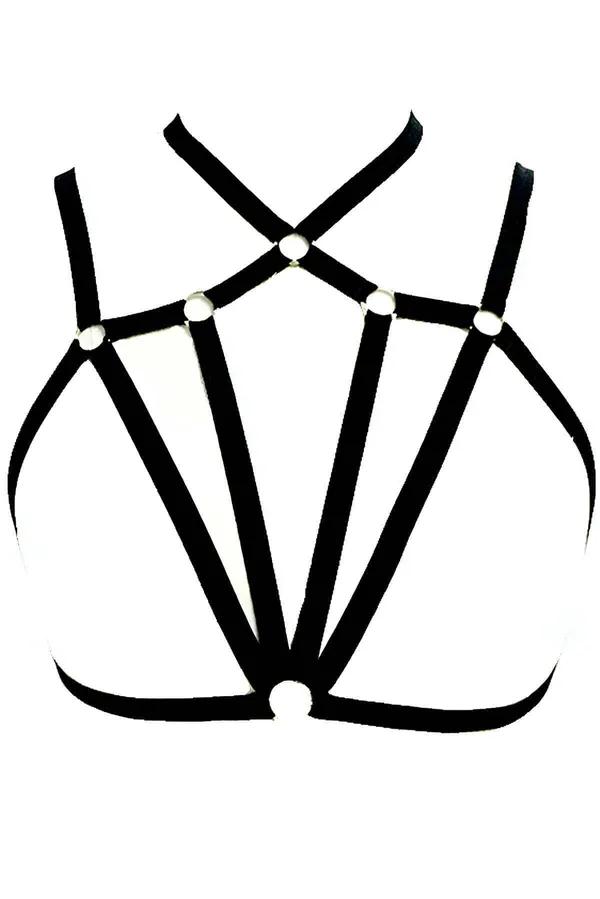 Adjustable Strappy Chest Harness with O-Rings