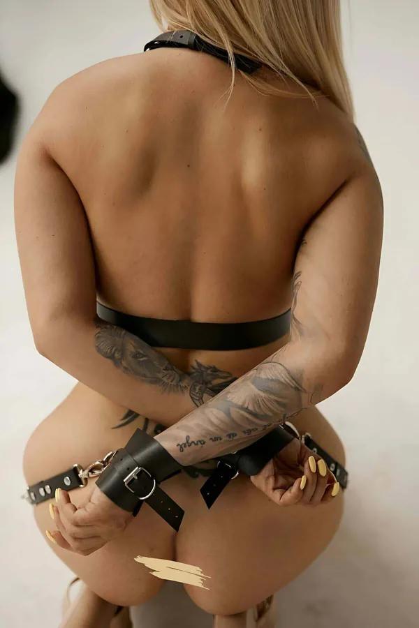 Full Body Harness with Attached Wrist & Thigh Cuffs