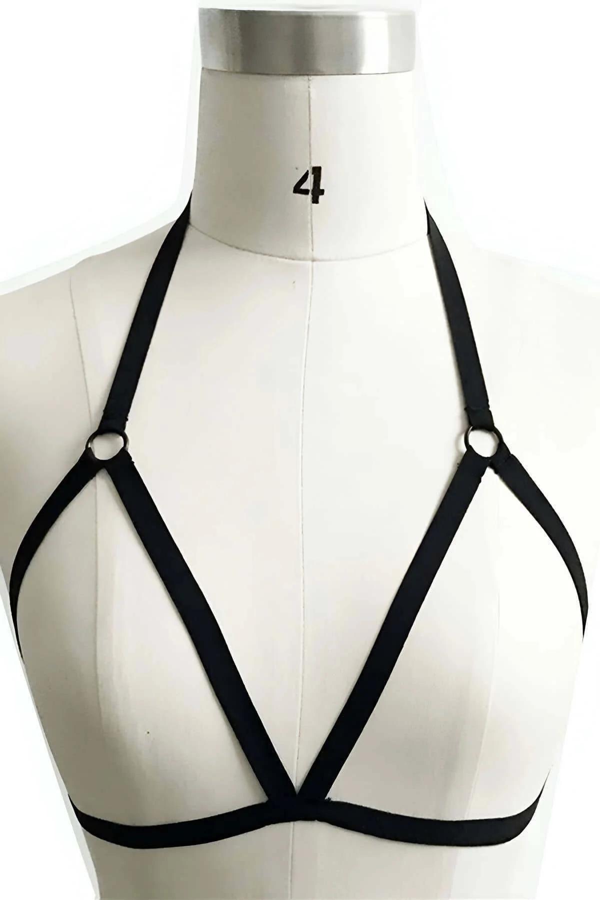 Strappy Chest Harness with O-Ring Detail