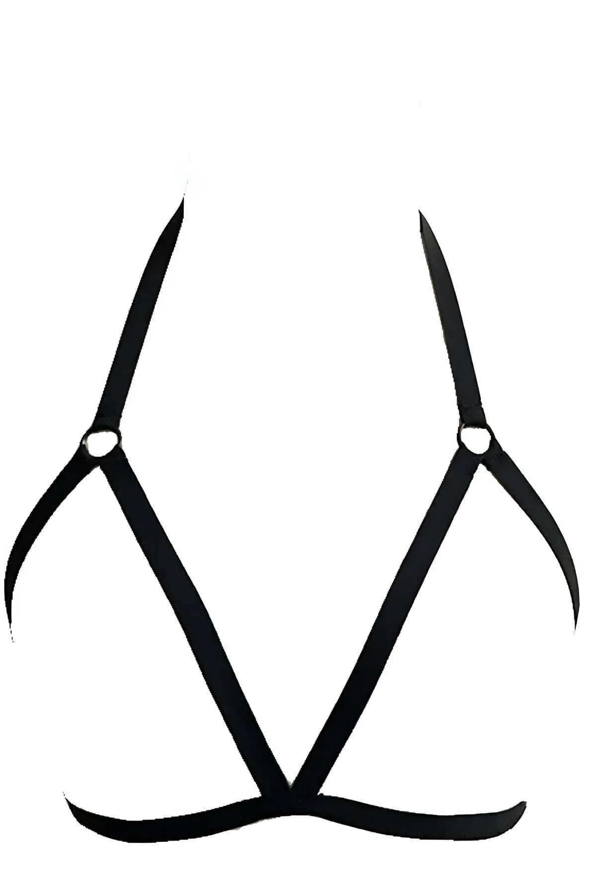 Strappy Chest Harness with O-Ring Detail
