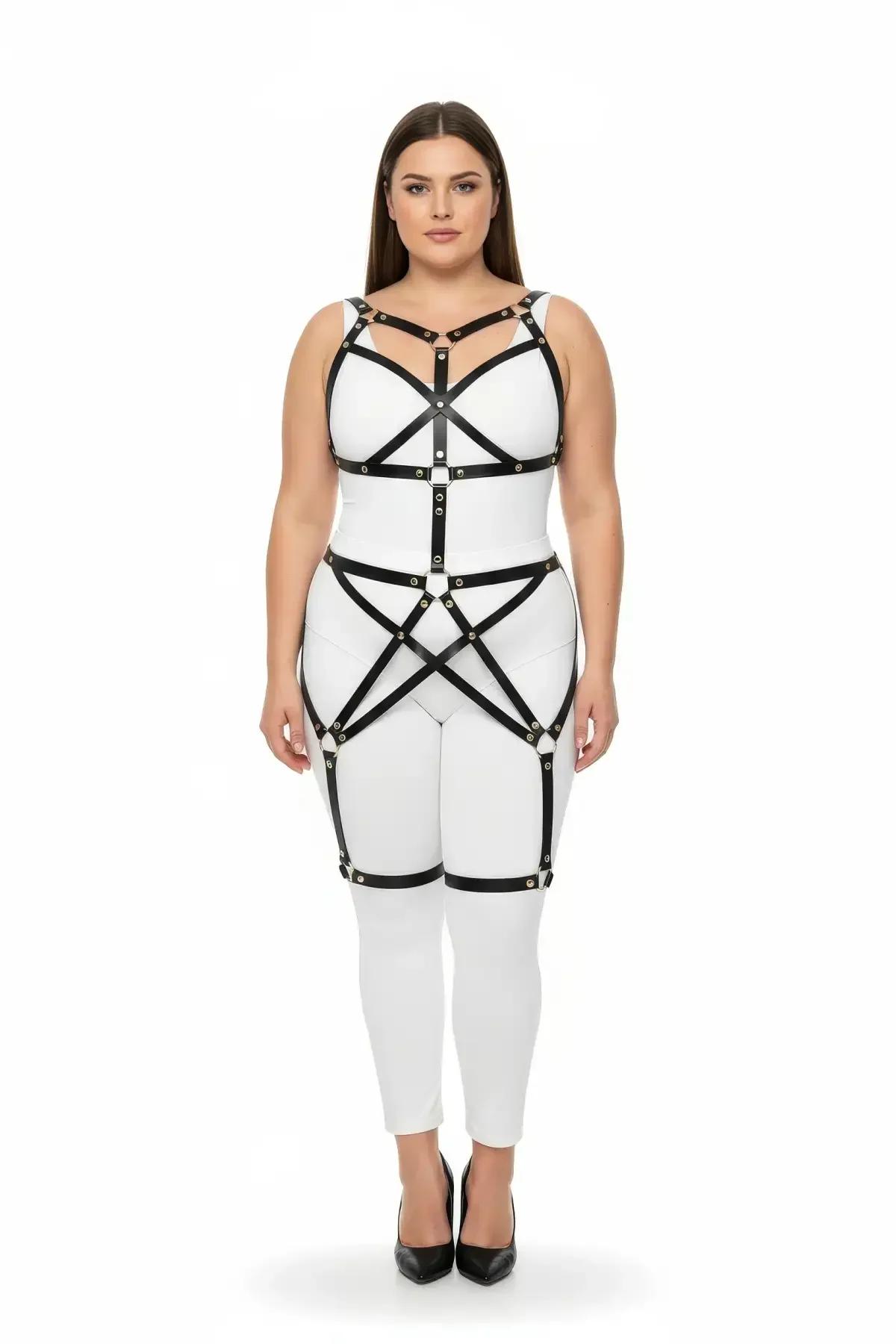 Full Body Harness with Strappy Cage Design