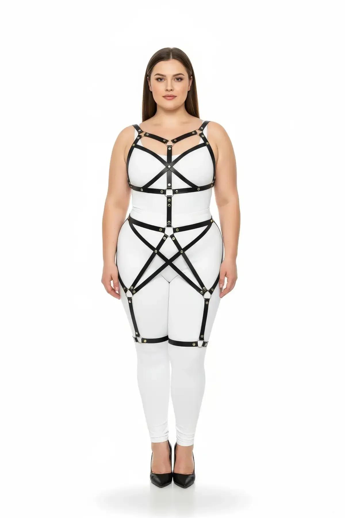 Full Body Harness with Strappy Cage Design
