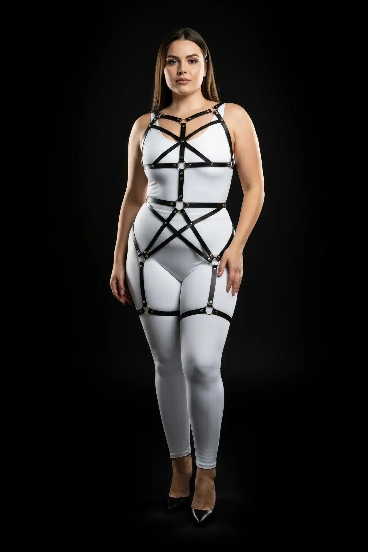 Full Body Harness with Strappy Cage Design