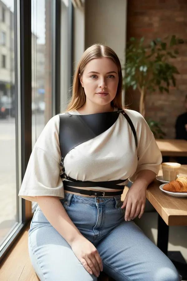 Asymmetric Shoulder Panel Harness with Adjustable Waist