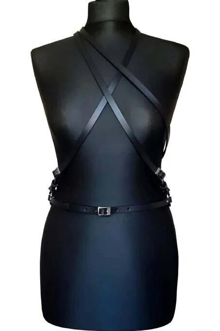 Chest Harness with Intersecting Straps and Adjustable Waist Belt