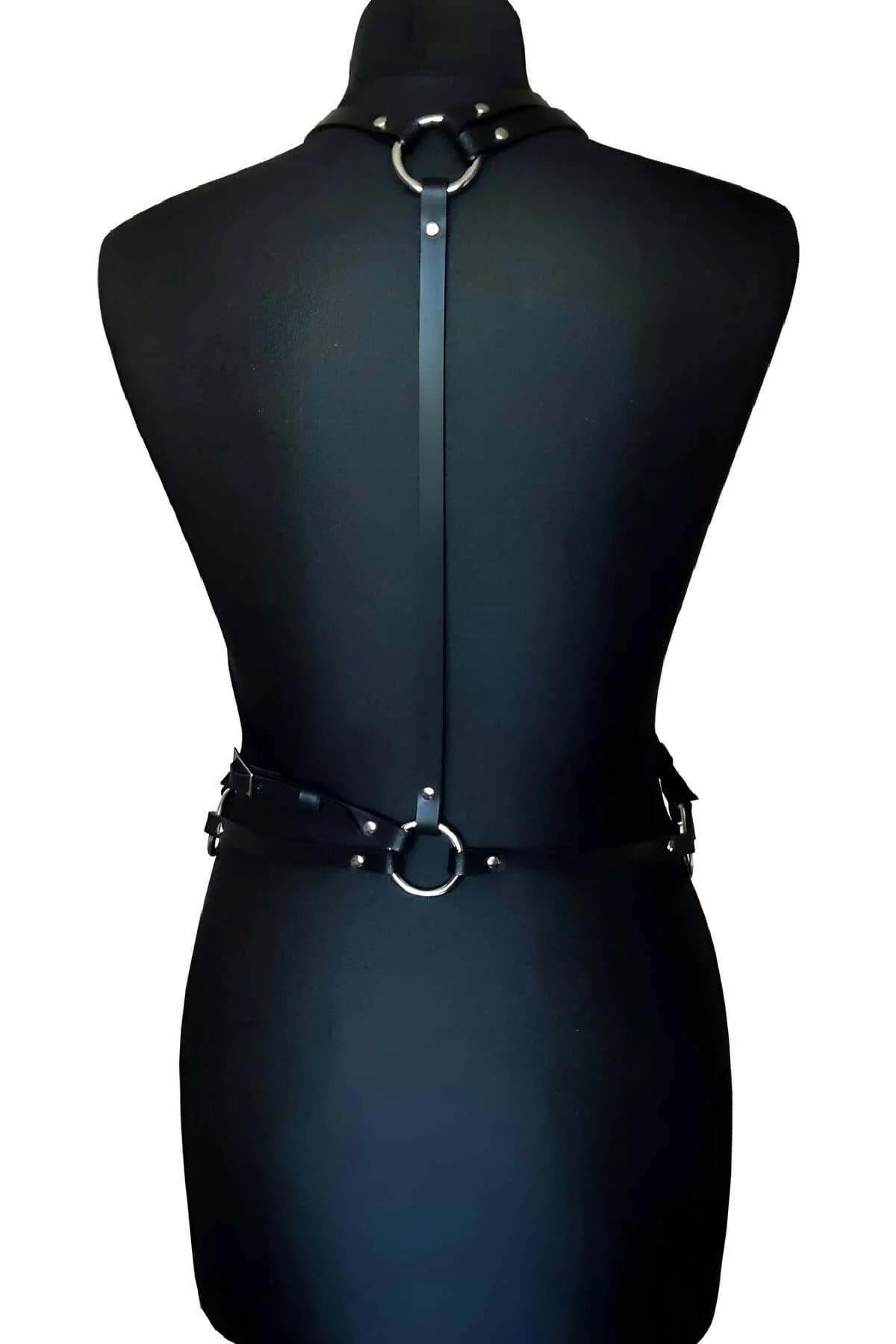 Chest Harness with Intersecting Straps and Adjustable Waist Belt