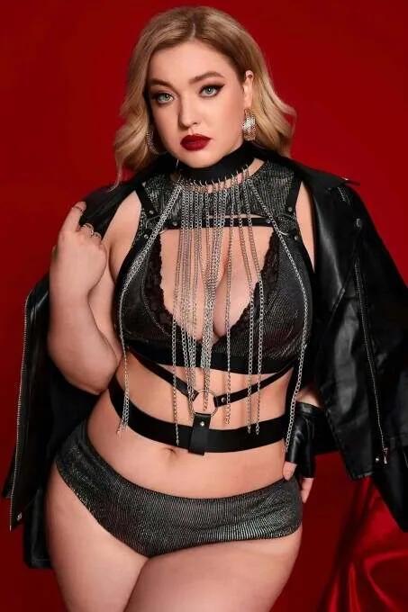 Choker Chest Harness with Cascading Chain Detail