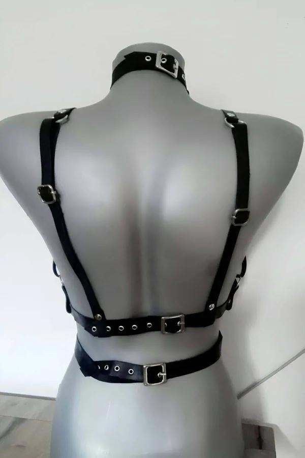 Adjustable Faux Leather Chest Harness