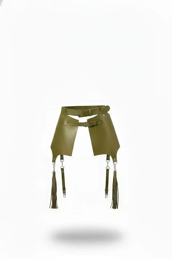 Paneled Waist Harness with Detachable Tassel Garters
