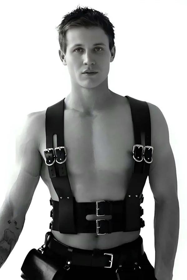 Adjustable Faux Leather Chest Harness