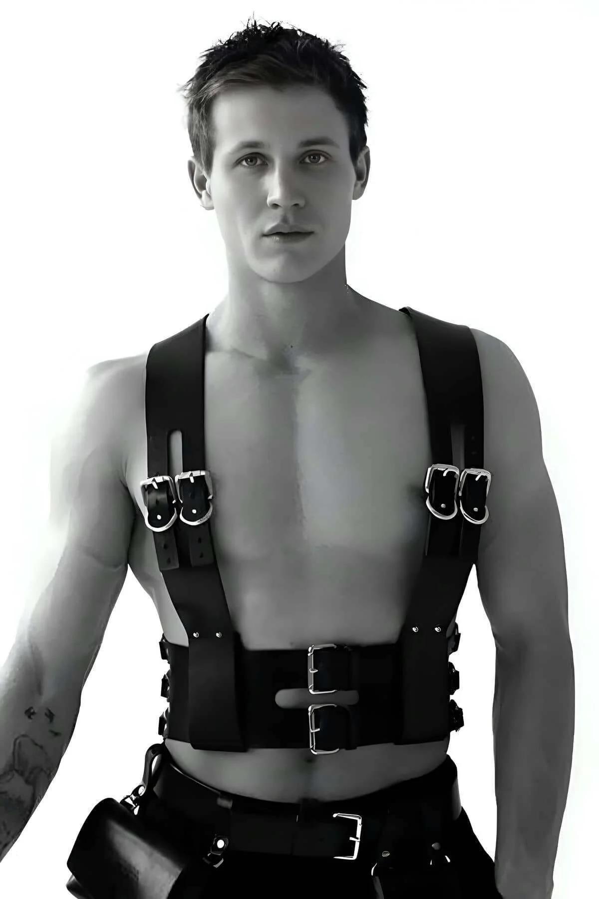 Adjustable Faux Leather Chest Harness