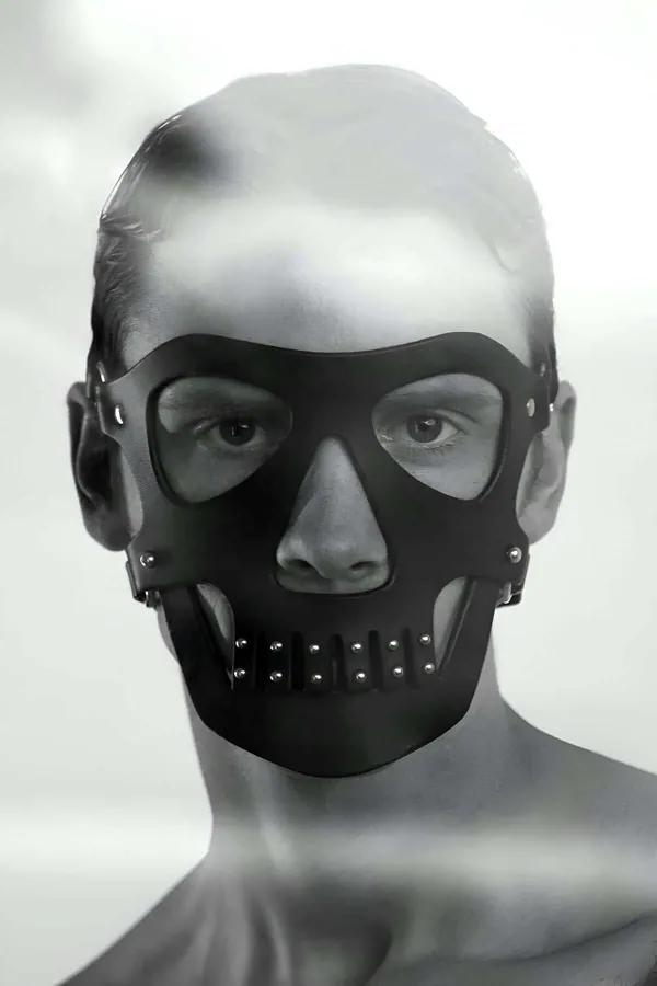 Skull Face Mask with Studded Mouth Detail