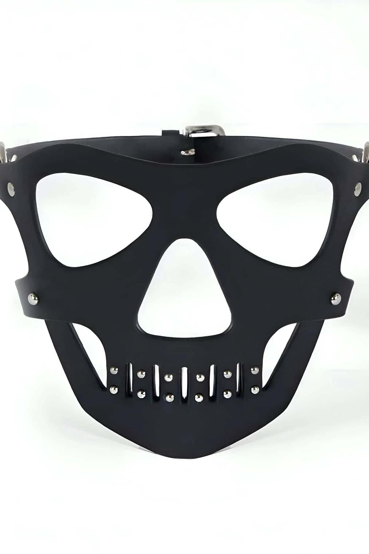 Skull Face Mask with Studded Mouth Detail