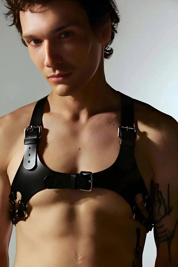 Adjustable Faux Leather Chest Harness
