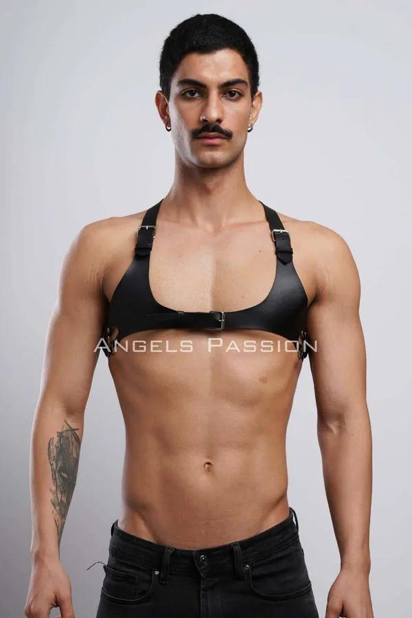 Adjustable Faux Leather Chest Harness