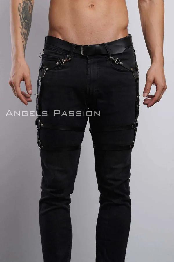 Adjustable Leather Leg Harness with O-Rings
