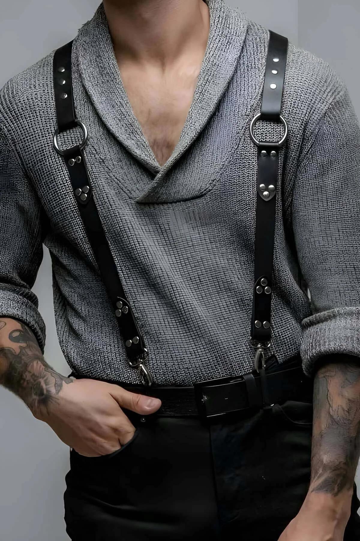 Adjustable Faux Leather Shoulder Harness