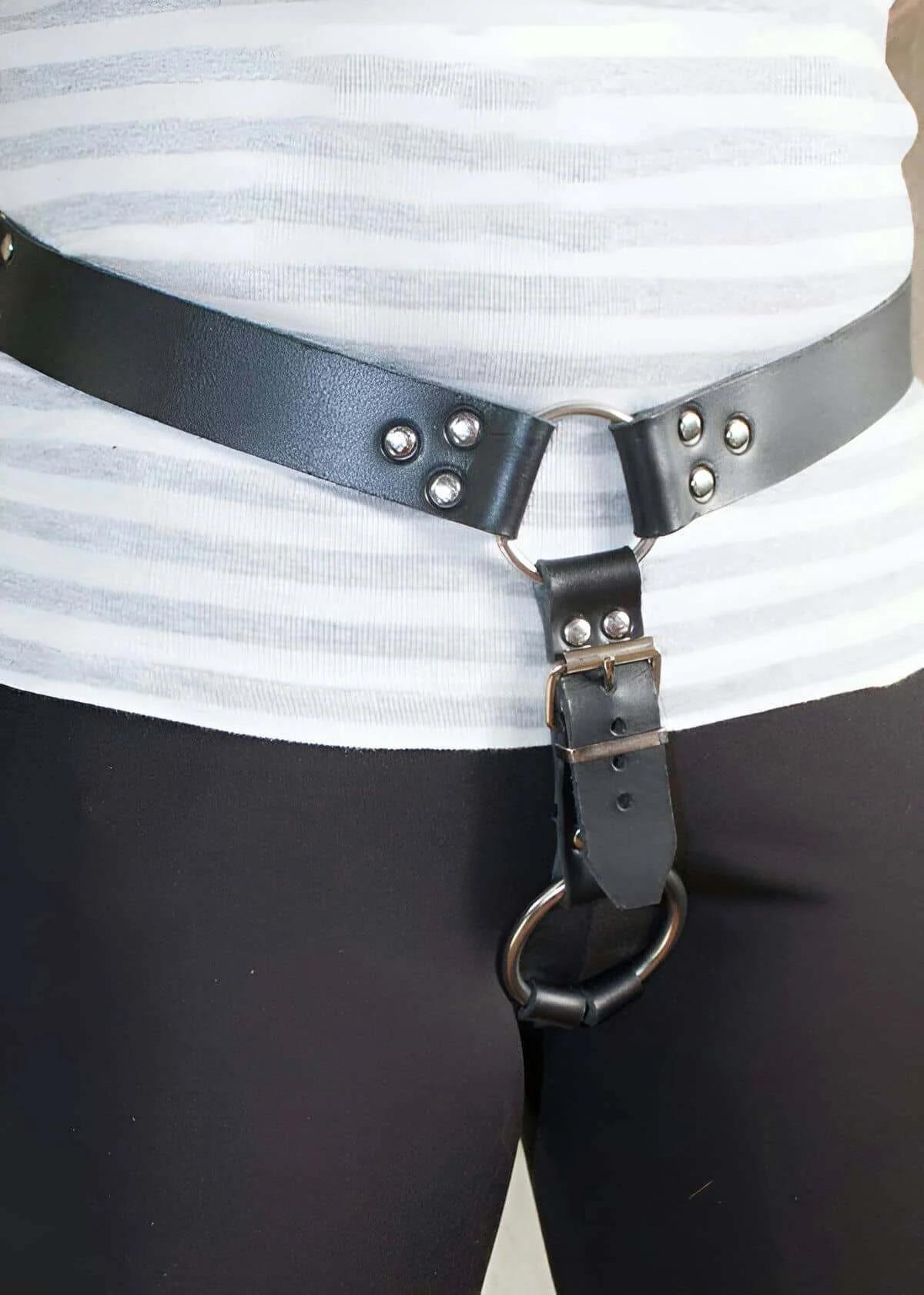 Waist Harness Belt with O-Ring & Carabiner Detail