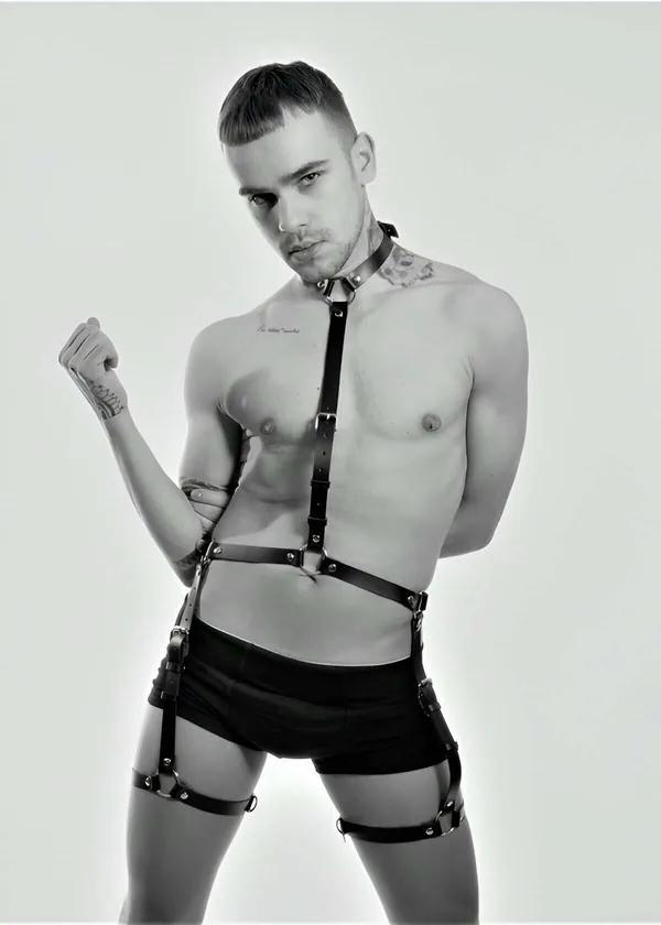 Adjustable Full Body Harness with Choker and Leg Straps
