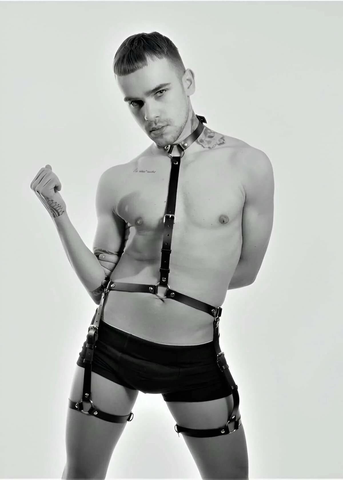 Adjustable Full Body Harness with Choker and Leg Straps