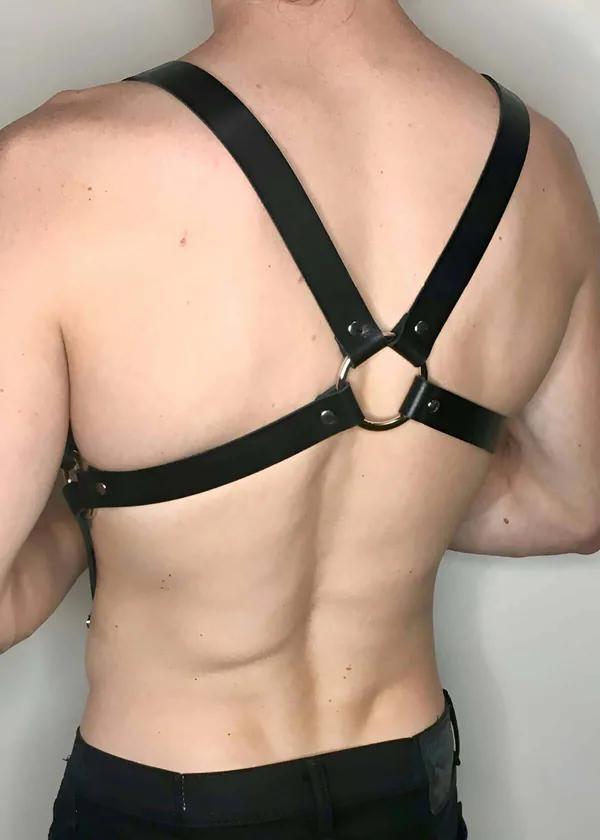 Adjustable Faux Leather Chest Harness