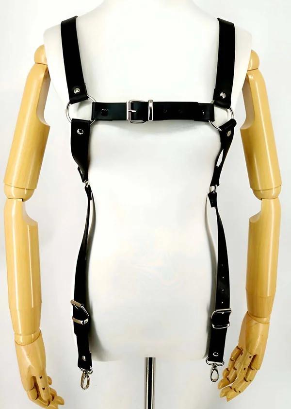 Adjustable Faux Leather Chest Harness