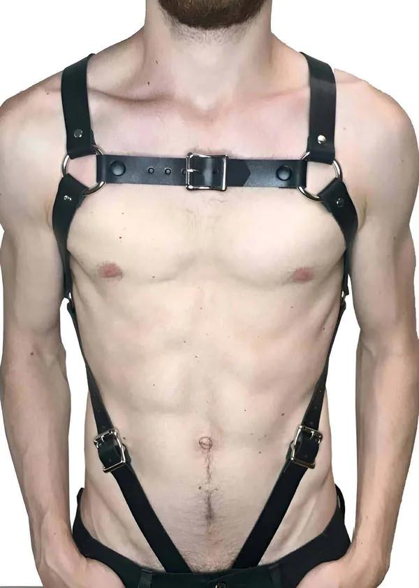 Adjustable Faux Leather Chest Harness