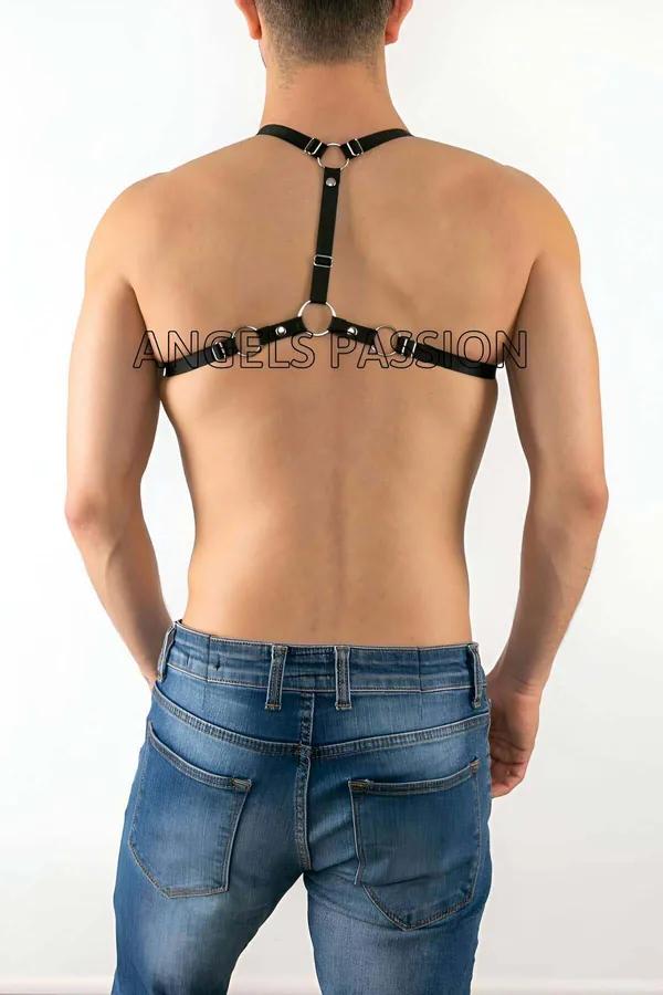 Caged Chest Harness with Neon Green Rope Lacing