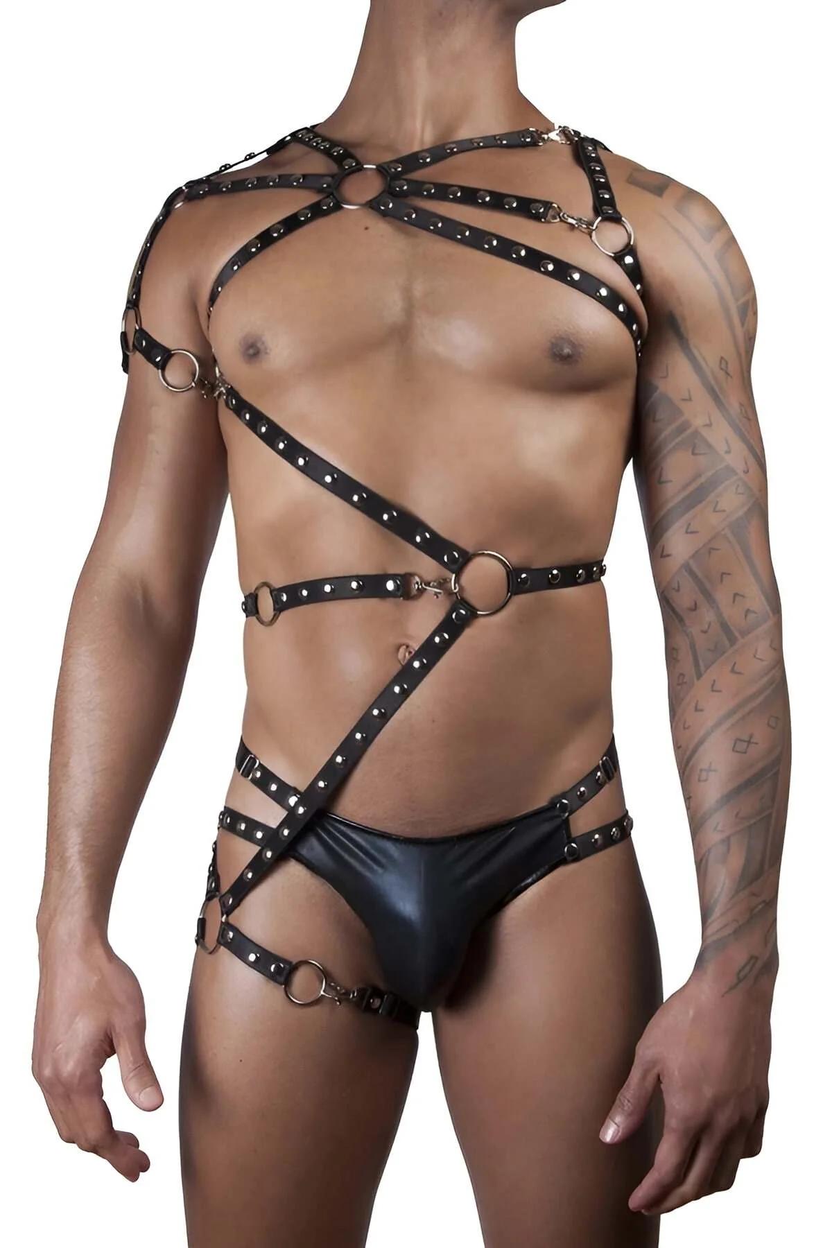 Body Harness with Riveted Straps & Thigh Detail