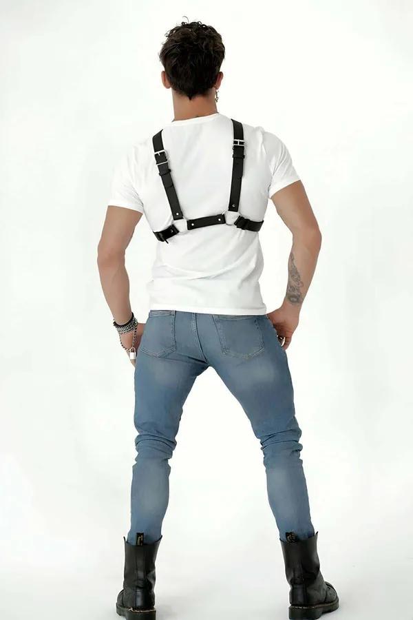 Adjustable Faux Leather Suspender Harness