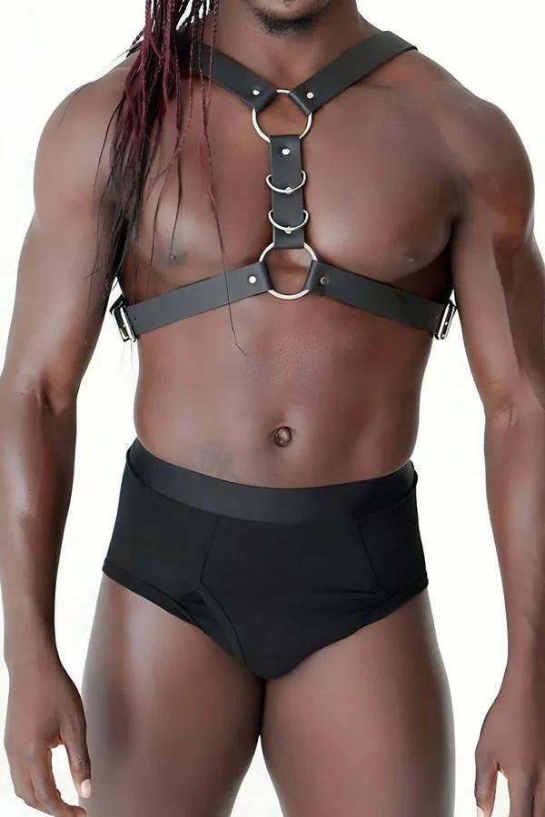 Men's Chest Harness with Triple O-Ring Hardware