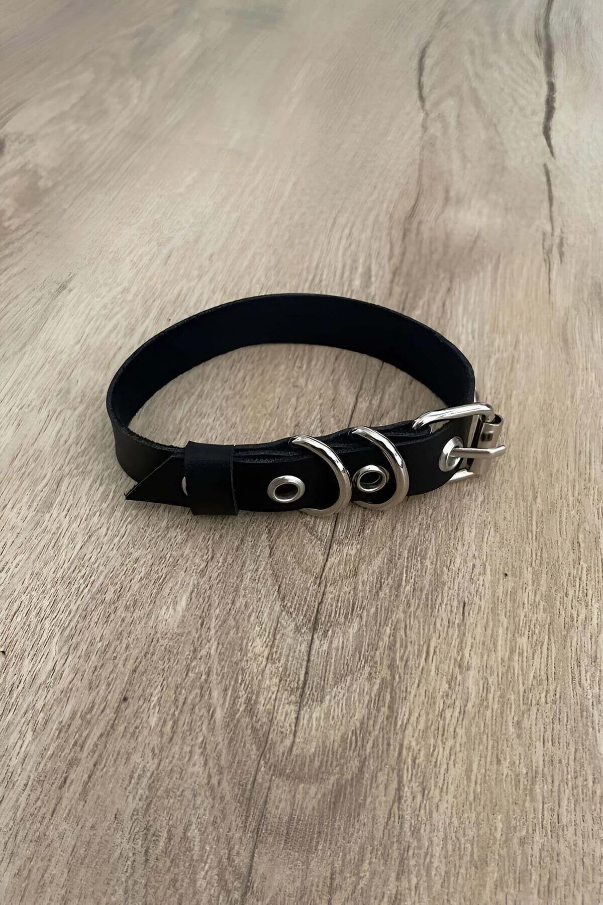 Adjustable Black Vegan Leather Strap with Dual D-Rings
