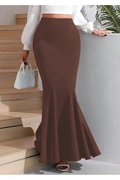 Mermaid Maxi Skirt with High Waist and Flared Hem