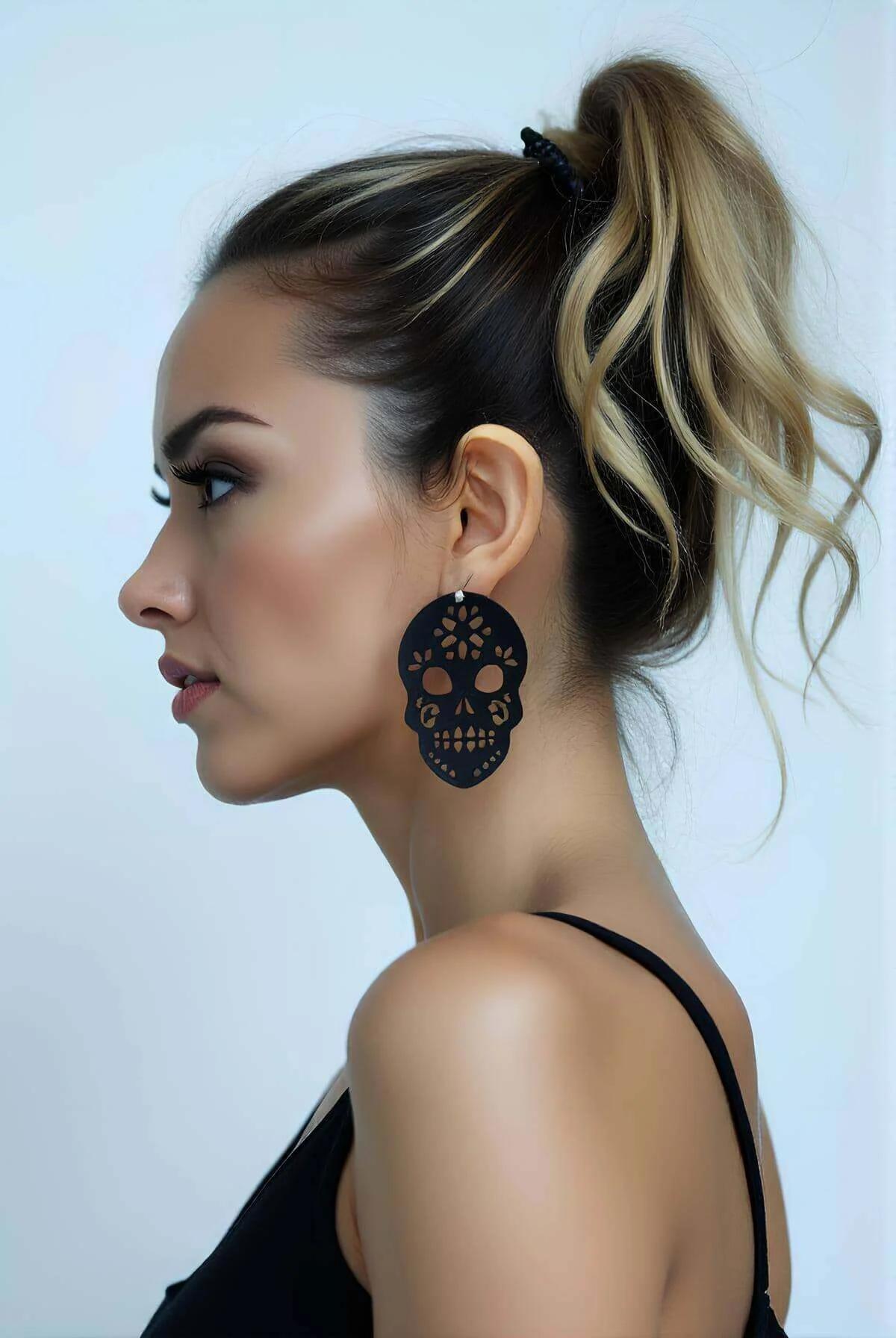 Day of the Dead Skull Dangle Earrings