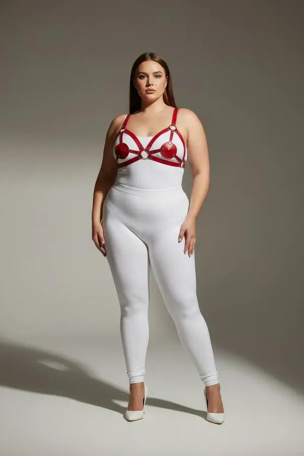 Red Strappy Harness with Heart Detail